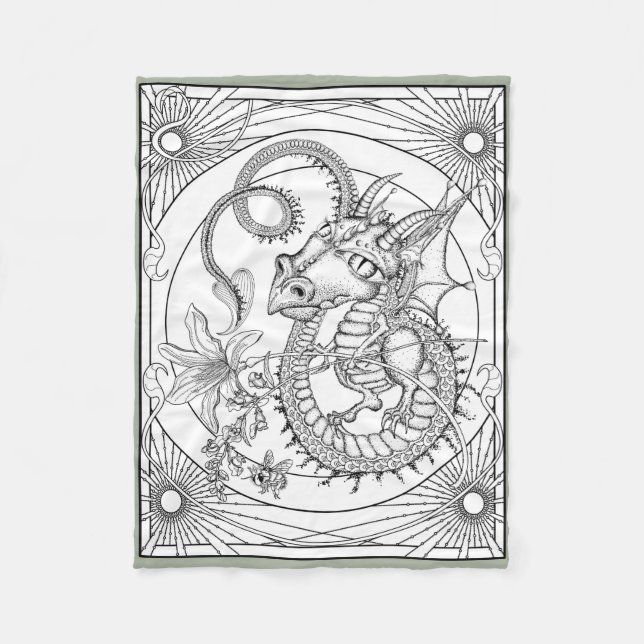 Vertrauter Drache: DIY Farbton durch Sonja A.S. Fleecedecke (Vorderseite)