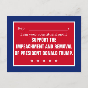 Vertreter Impeach Präsident Trump Wähler Postkarte