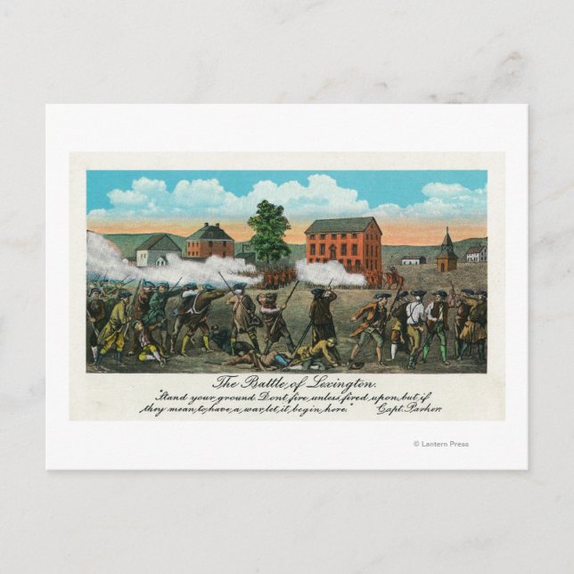 Vertretung der Schlacht von Lexington Postkarte (Vorderseite)