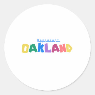 Vertretung Oakland Runder Aufkleber