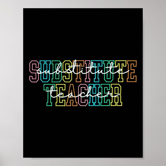 Vertretungslehrer Lehrer Anerkennung Geschenk Vert Poster (Vorne)