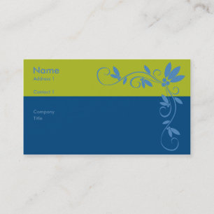 Verts avec les cartes de visite bleus