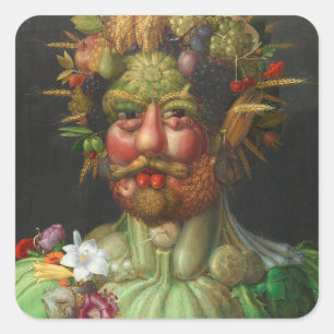 Vertumnus 1591 von Giuseppe Arcimboldo Quadratischer Aufkleber