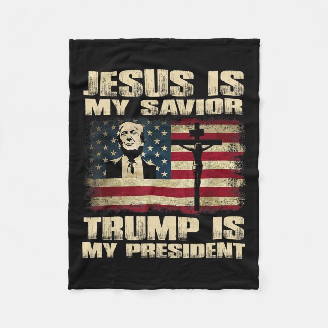 Verurteilter Felon Jesus ist mein Retter Trump ist Fleecedecke (Vorderseite)