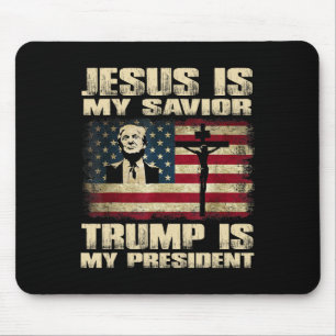 Verurteilter Felon Jesus ist mein Retter Trump ist Mousepad