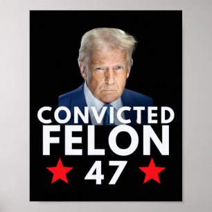 Verurteilter Verbrecher 47 Präsident 2025 Anti-Tru Poster