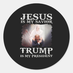 Verurteilter Verbrecher Jesus ist mein Retter Trum Runder Aufkleber