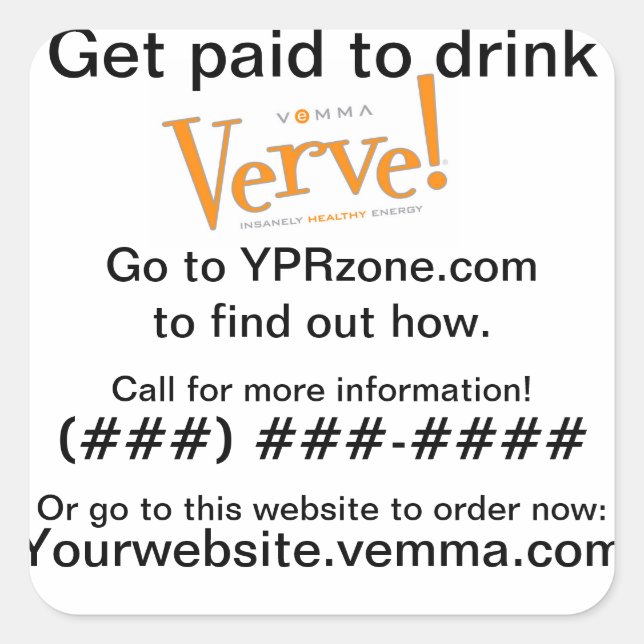 Verve Kann Aufkleber anzeigen (Vorderseite)