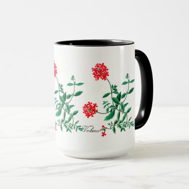 Verveine rouge avec la tasse intérieure de noir (Devant droit)