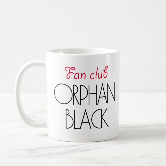 Verwaister schwarzer Fanclub Kaffeetasse (Links)