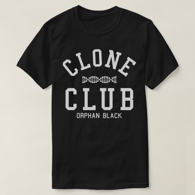Verwaister schwarzer Klon-Verein T-Shirt (Design vorne)