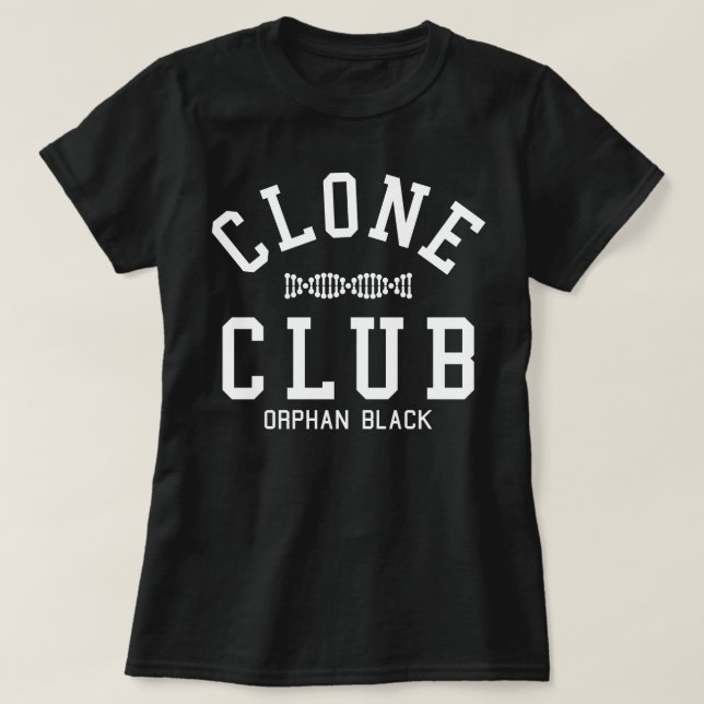 Verwaister schwarzer Klon-Verein T-Shirt (Design vorne)