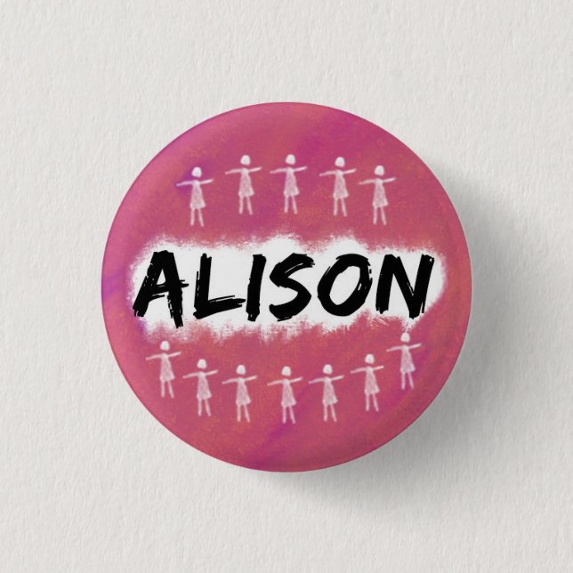 Verwaister schwarzer Knopf/Abzeichen - Alison Button (Vorderseite)