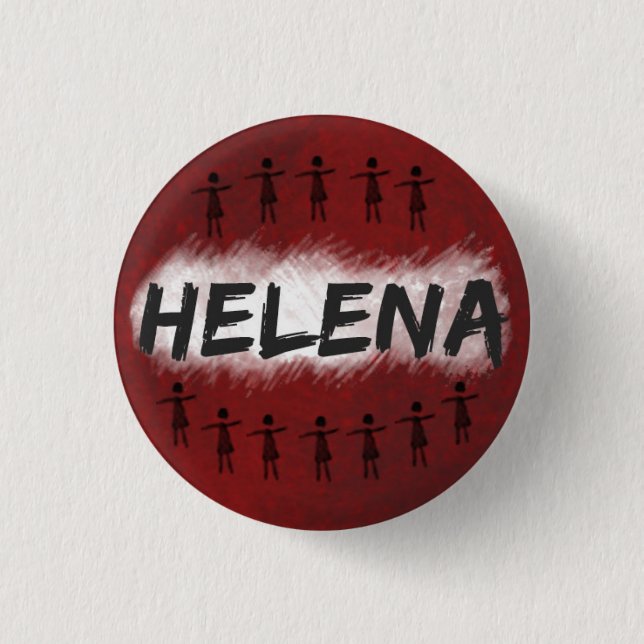 Verwaister schwarzer Knopf/Abzeichen - Helena Button (Vorderseite)
