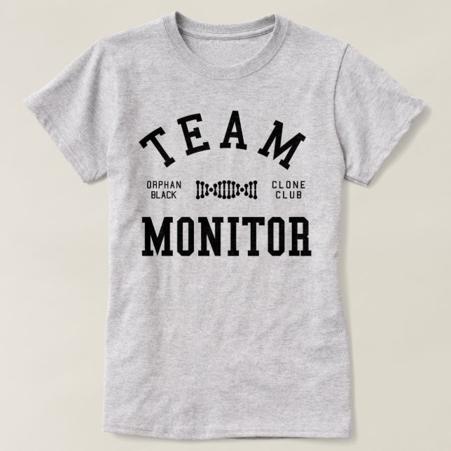 Verwaister schwarzer Team-Monitor T-Shirt (Design vorne)