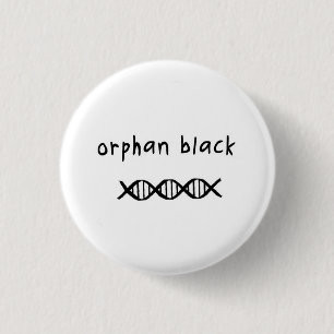 Verwaistes schwarzes Abzeichen/Knopf - DNA Button