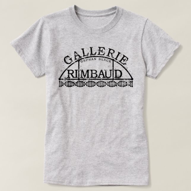 Verwaistes schwarzes Gallerie Rimbaud T-Shirt (Design vorne)