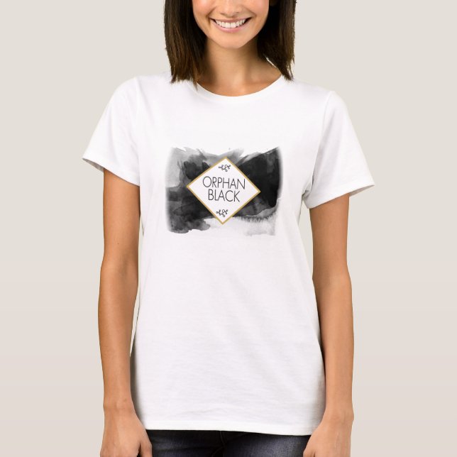 Verwaistes schwarzes schwarzes Aquarell T-Shirt (Vorderseite)