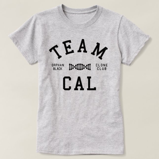 Verwaistes schwarzes Team cal T-Shirt (Design vorne)