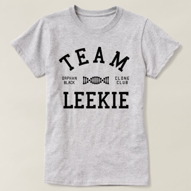 Verwaistes schwarzes Team Leekie T-Shirt (Design vorne)