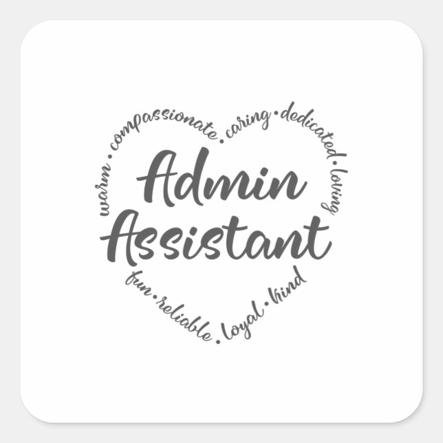 Verwaltung, Verwaltungsassistent, Personalverwaltu Quadratischer Aufkleber (Vorderseite)