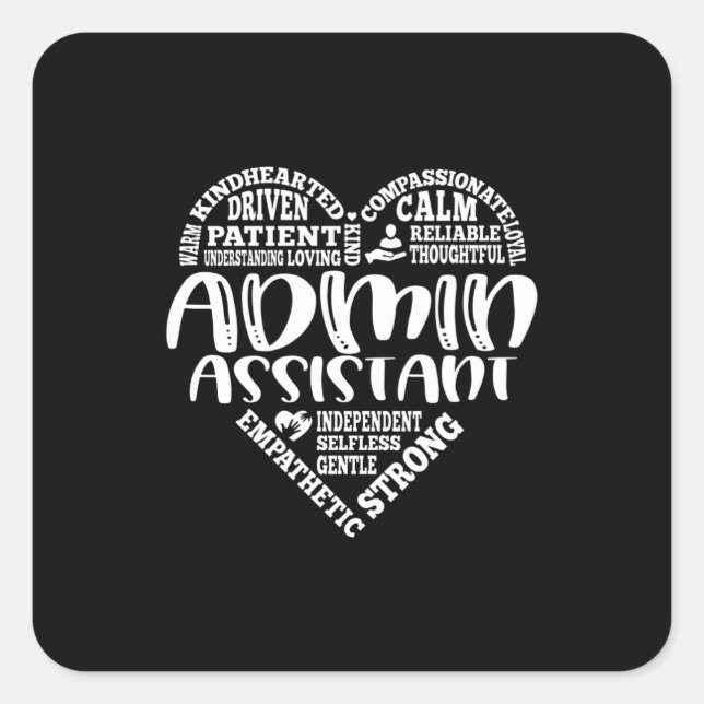 Verwaltung, Verwaltungsassistent, Personalverwaltu Quadratischer Aufkleber (Vorderseite)