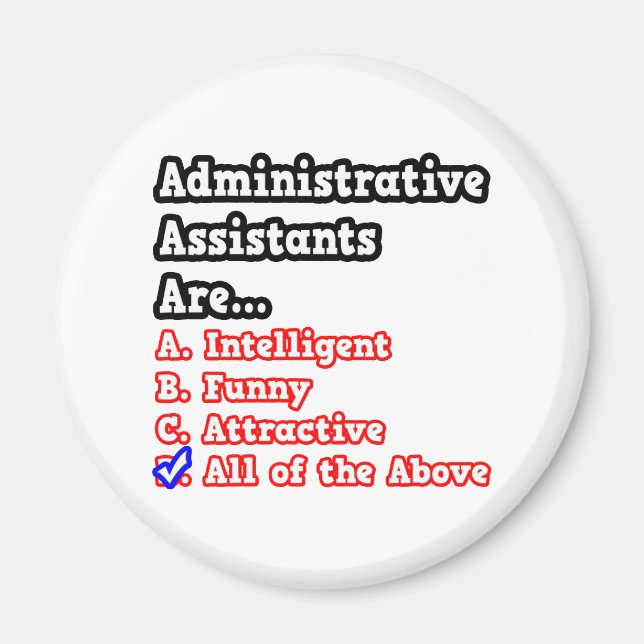 Verwaltungsassistent Quiz...Joke Magnet (Vorne)