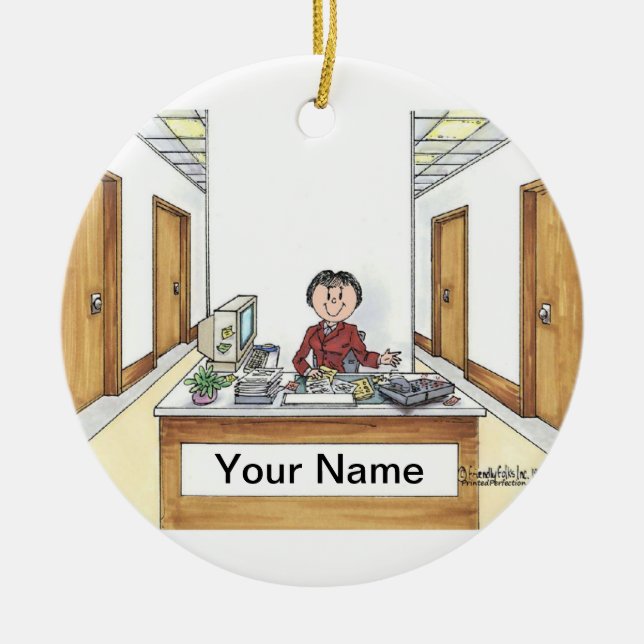 Verwaltungsmitarbeiter - Frau Keramikornament (Vorne)