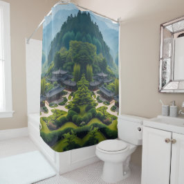 "verwandeln Sie Ihr Bad in eine Berghütte" Duschvorhang