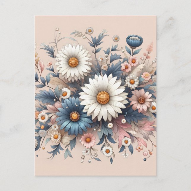 Verwandeln Sie Ihren Platz mit eleganter Daisy Flo Postkarte (Vorderseite)