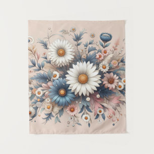 Verwandeln Sie Ihren Platz mit eleganter Daisy Flo Wandteppich