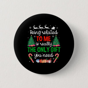 Verwandt mit mir Funny Christmas Familie Xmas Pa Button
