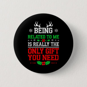Verwandt mit mir Funny Christmas Familie Xmas Pa Button