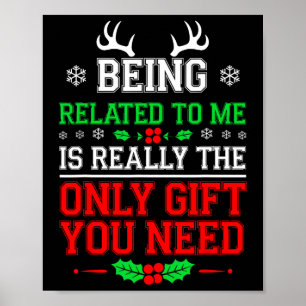 Verwandt mit mir Funny Christmas Familie Xmas Pa Poster