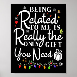 Verwandt mit mir Funny Christmas Familie Xmas Pa Poster