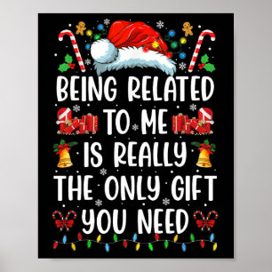 Verwandt mit mir Funny Christmas Familie Xmas Pa Poster
