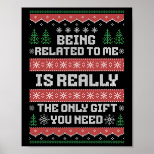Verwandt mit mir Funny Christmas Familie Xmas Pa Poster