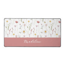 Verwaschenes rosa Wasserfarbe Wildblumen-Monogramm