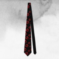 Verweigertes Symbol Necktie - Fett rot auf Schwarz
