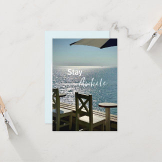 Verweile ein Weilchen | Postkarte Strandbar am Mee