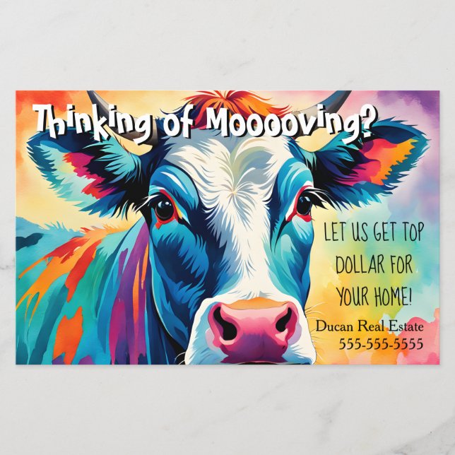 Verweisung an landwirtschaftliche Kuh reales Anwes Flyer (Vorne)