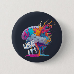 Verwenden Sie es - farbenfrohe Splash-Gehirn Button