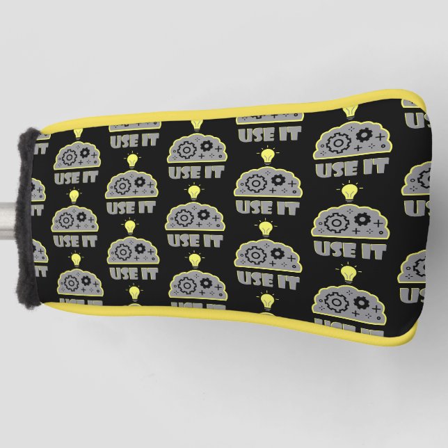 Verwenden Sie Ihr Gehirn Golf Headcover (Vorderseite)