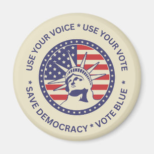 Verwenden Sie Ihr Vote Patriotic Liberty Abzeichen Magnet