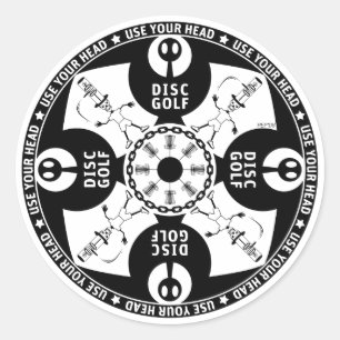 Verwenden Sie Ihren Kopf Runder Aufkleber