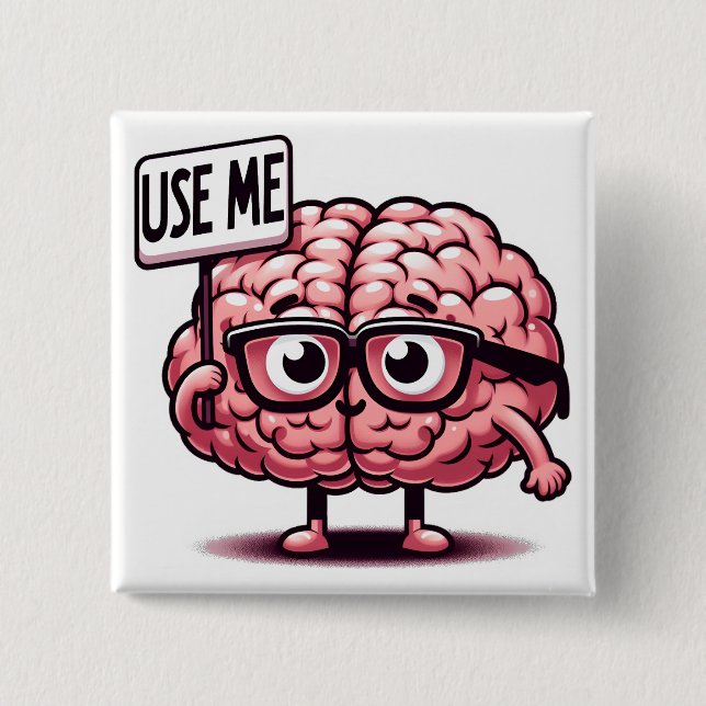 Verwenden Sie Me Funny Brain Button (Vorderseite)