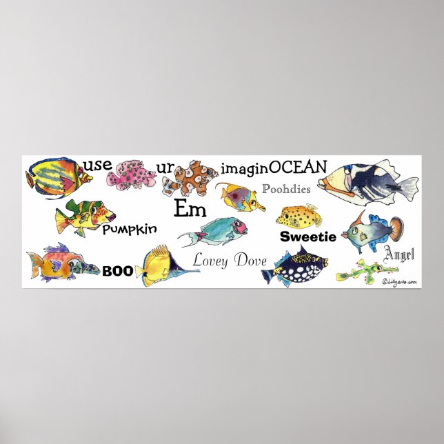 Verwenden Sie unseren ImagineOCEAN Cartoon Fisch-B Poster (Vorne)