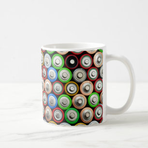 verwendete Struktur für alkalisches Batteriemuster Kaffeetasse