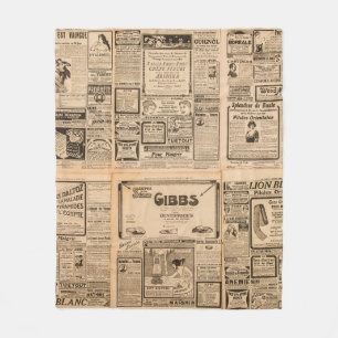 Verwendeter Papierhintergrund. Alte Zeitungsseite Fleecedecke