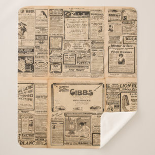 Verwendeter Papierhintergrund. Alte Zeitungsseite Sherpadecke